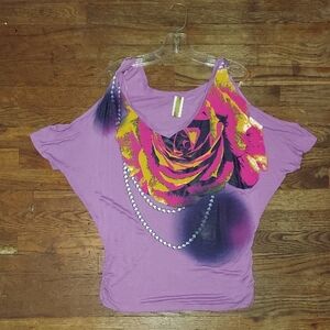 9 For $10 M&M Floral Purple Women's Top